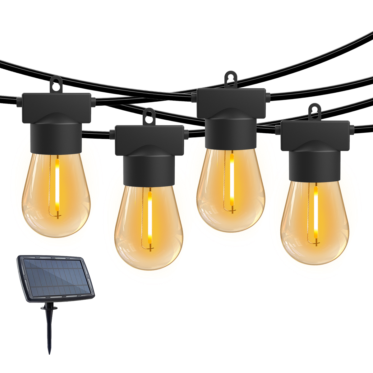 HCP095  S14太阳能暖白灯串